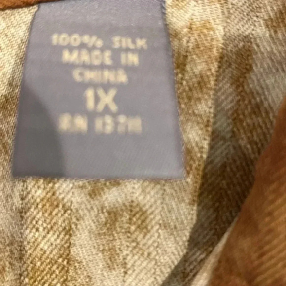 Kate Hill Silk Animal Print Long Sleeve Button Down Blouse Size 1X - Picture 4 of 7